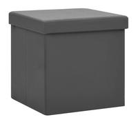 vidaXL Tabouret de rangement pliable Gris PVC Gris