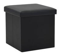 Tabouret de rangement pliable Noir Similicuir247081