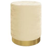 vidaXL Tabouret de rangement rond Abricot Velours 31 x 37 cm