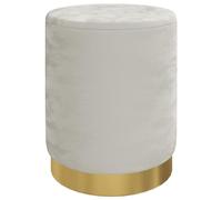 vidaXL Tabouret de Rangement Rond Pouf de Salon Repose-Pied de Salle de Séjour Tabouret de Couloir Chambre Maison Intérieur Gris Clair Velours 31 x 37 cm