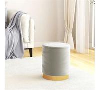 vidaXL Tabouret de Rangement Rond Pouf de Salon Repose-Pied de Salle de Séjour Tabouret de Couloir Chambre Maison Intérieur Gris Clair Velours 31 x 37 cm