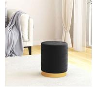vidaXL Tabouret de rangement rond Pouf de salon Noir velours 31 x 37 cm