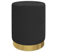 vidaXL Tabouret de Rangement Rond Pouf de Salon Repose-Pied de Salle de Séjour Tabouret de Couloir Chambre Maison Intérieur Noir Velours 31 x 37 cm