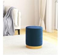 vidaXL Tabouret de rangement rond Pouf de salon velours bleu 31 x 37 cm