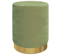 vidaXL Tabouret de rangement rond – velours vert moutarde 31 x 37 cm