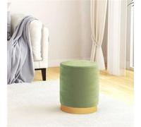 vidaXL Tabouret de Rangement Rond Pouf de Salon Repose-Pied de Salle de Séjour Tabouret de Couloir Chambre Maison Intérieur Vert Moutarde Velours 31 x 37 cm