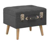vidaXL Tabouret de Rangement Siège Pouf Coffre de Rangemen Boîte de Stockage Repose-Pied Salon Chambre à Coucher Intérieure Gris Foncé Tissu