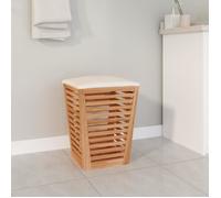 vidaXL Tabouret de salle de bain en bois massif noyer 40,5x40,5x56 cm