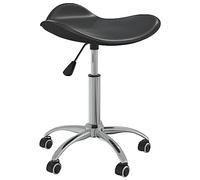 vidaXL Tabouret de Salon et Spa Chaise de Beauté Tabouret de Coiffure Chaise de Travail Réglable Pivotante Intérieur Noir Similicuir