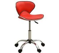 Tabouret de Salon et Spa - VIDAXL - Rouge - Réglable en Hauteur - Pivotant 360° - Similicuir