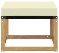 vidaXL Tabouret d'extérieur en bois massif d'acacia et tissu Textilene blanc