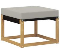 vidaXL Tabouret d'extérieur en bois massif d'acacia et tissu Textilene blanc