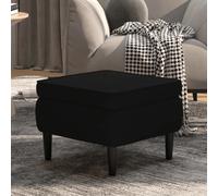 vidaXL Tabouret en velours noir avec pieds en bois