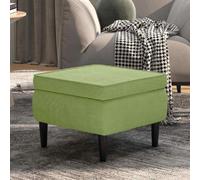vidaXL Tabouret en velours vert clair avec pieds en bois