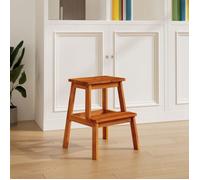 vidaXL Tabouret-escabeau 2 marches 40x38x50 cm Bois d'acacia solide, escabeau, tabouret de bain, escabeau 2 marches en bois 153333