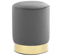vidaXL Tabouret repose-pied velours gris foncé et doré 28 x 36 cm