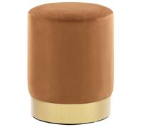 vidaXL Tabouret Marron et doré Velours 28 x 36 cm