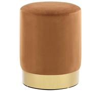 vidaXL Tabouret Repose-Pied de Salon Pouf de Salon Repose-Pied de Couloir Pouf de Chambre à Coucher Intérieur Maison Marron et Doré Velours 28 x 36 cm