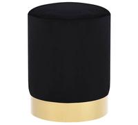 vidaXL Tabouret Noir et doré Velours 28 x 36 cm 249839