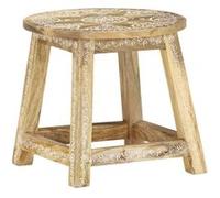 vidaXL Tabouret peint à la main 38x38x35 cm Bois de manguier solide287445 Brun G