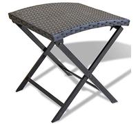 vidaXL Tabouret Pliable en rotin synthétique Noir