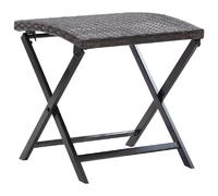 vidaXL Tabouret Pliable Siège de Jardin Tabouret de Terrasse Repose-Pied de Patio Meuble de Balcon Extérieur Résine Tressée Marron