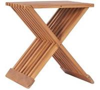 vidaXL Tabouret pliable en bois de teck