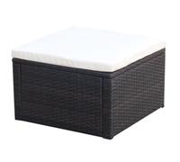 vidaXL Tabouret / repose-pied Résine tressée 53 x 53 x 30 cm Marron