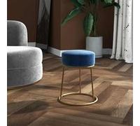 vidaXL Tabouret rond Bleu velours – Modèle 340254 – 1,91 kg