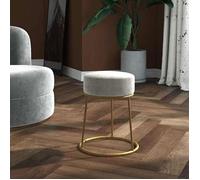 vidaXL Tabouret rond Pouf de salon en velours Gris clair