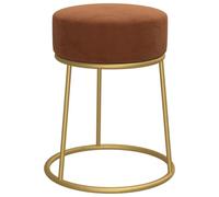 vidaXL Tabouret Rond Pouf de Salon Repose-Pied de Salle de Séjour Tabouret de Couloir Chambre à Coucher Maison Intérieur Marron Velours