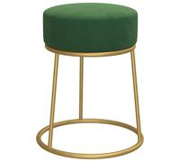 vidaXL Tabouret rond pouf – Repose-pied velours vert pour salon, couloir, chambre