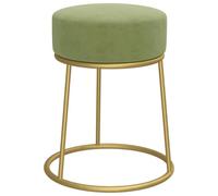 vidaXL Tabouret Rond Pouf de Salon Repose-Pied de Salle de Séjour Tabouret de Couloir Chambre à Coucher Maison Intérieur Vert Moutarde Velours
