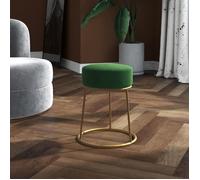 vidaXL Tabouret rond pouf – Repose-pied velours vert pour salon, couloir, chambre