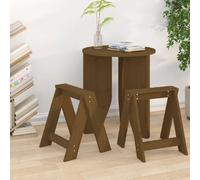 vidaXL Tabourets 2 pcs Marron miel 40x40x45 cm Bois massif de pin