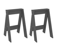 vidaXL Tabourets 2 pcs Gris 40x40x60 cm Bois massif de pin
