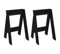 vidaXL Tabourets 2 pcs Noir 40x40x60 cm Bois massif de pin