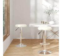 vidaXL Tabourets crème similicuir