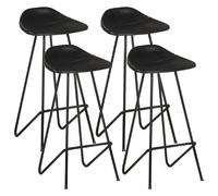 vidaXL Tabourets Cuir - Noir
