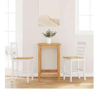 VidaXL Tabourets de bar 2 pcs blanc bois massif d'hévéa, chaise, chaise de bar de cuisine, chaise de restaurant, chaise de 4102542