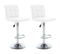 vidaXL Tabourets de bar 2 pcs Blanc Similicuir