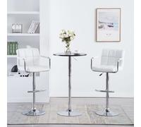 vidaXL Tabourets de bar 2 pcs Blanc Similicuir