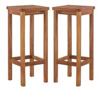 vidaXL Tabourets de bar Lot de 2 Bois massif d'acacia Marron H. 74 cm