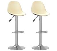 Vidaxl Tabourets De Bar 2 Pcs Crème Tissu
