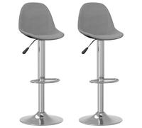 vidaXL Tabourets de bar 2 pcs Gris Tissu