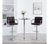 vidaXL Tabourets de bar 2 pcs Marron Similicuir
