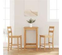 vidaXL Tabourets de bar 4102558 – 2 pièces, bois massif d'hévéa naturel