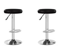 vidaXL Tabourets de bar 2 pcs Noir Similicuir