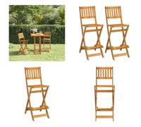 vidaXL Tabourets de bar de jardin 2 pièces pliables en bois massif d'acacia - Tabourets de bar - Chaises de bar - Chaises - Chaises de bistrot