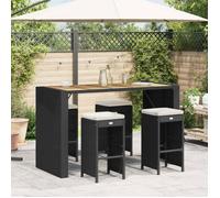 vidaXL Tabourets de bar de jardin et coussins lot de 4 résine tressée, tabouret, tabouret de bar extérieur, chaise de bar, 368689